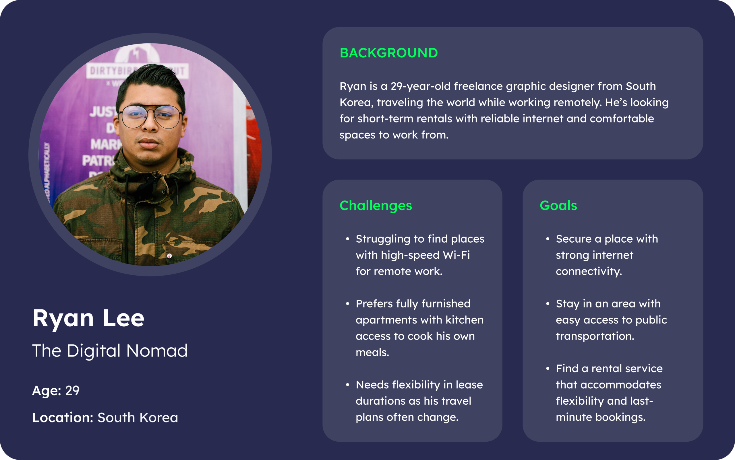 User Persona - Reservation Resources